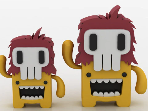 Cartoon skull character 3D Print Model