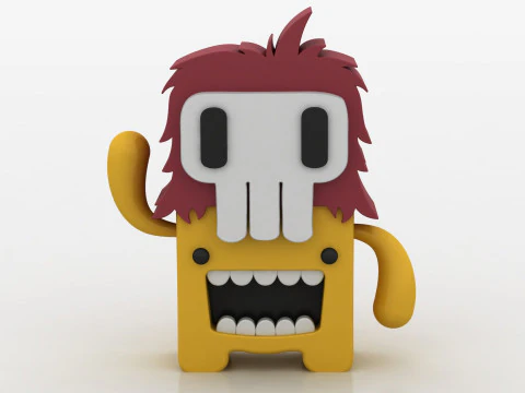 Cartoon skull character 3D Print Model