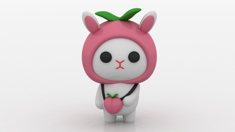 Kawaii bunny 3D Print Model .c4d .max .obj .3ds .fbx .stl .blend