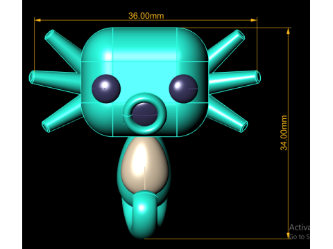3D aquatic creature model 3D printmodel