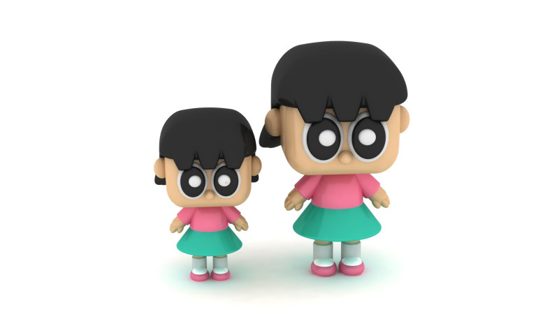Chibi girl model 3D Принт Модель .c4d .max .obj .3ds .fbx .stl .blend 