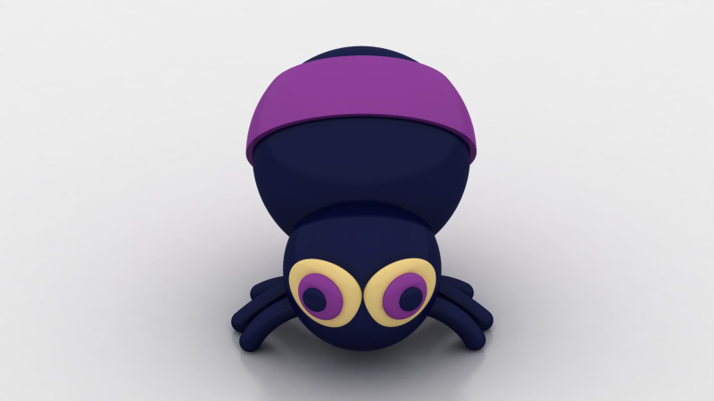 Cute cartoon spider 3Dプリントモデル .c4d .max .obj .3ds .fbx .stl .blend