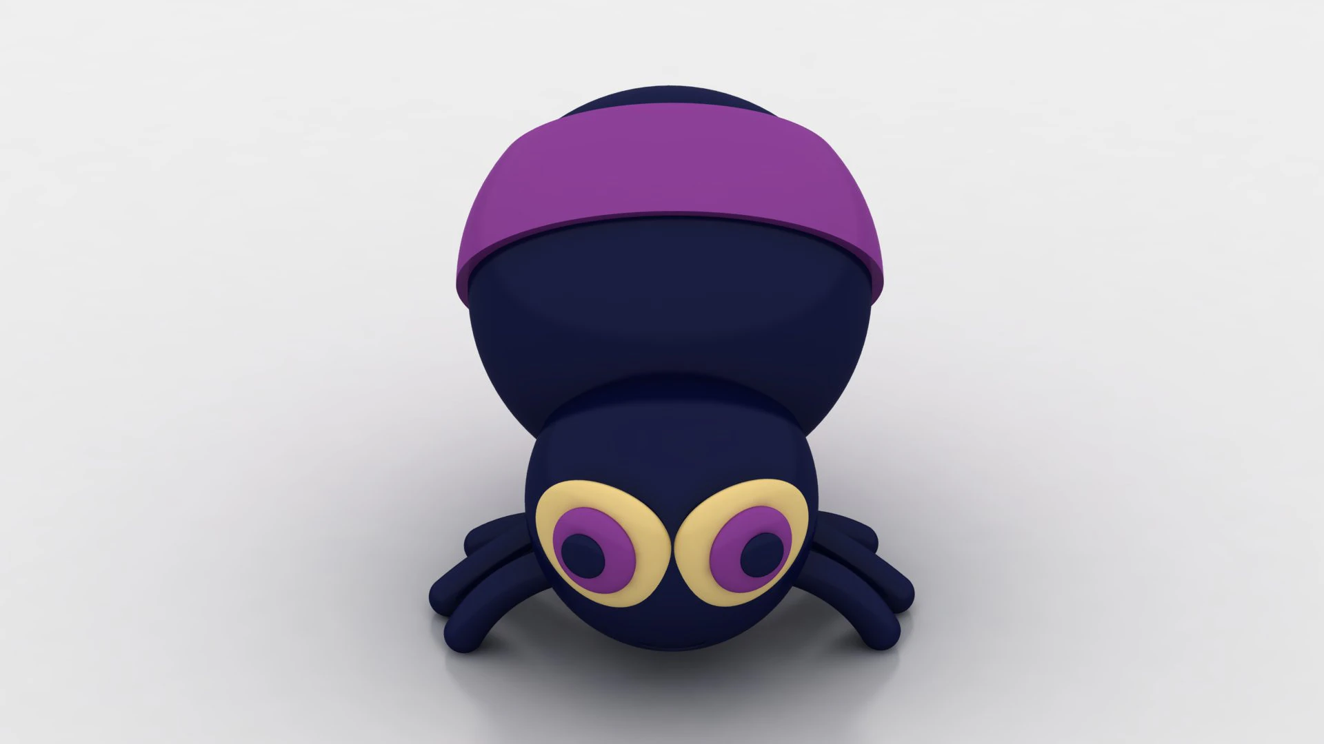 Cute cartoon spider 3D Print Model .c4d .max .obj .3ds .fbx .stl .blend