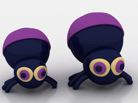 Cute cartoon spider 3D Print Model
