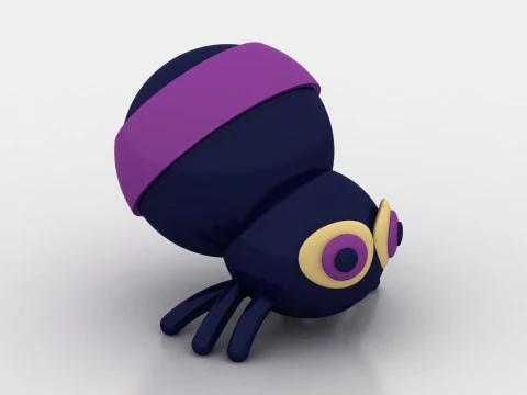 Cute cartoon spider 3D Print Model