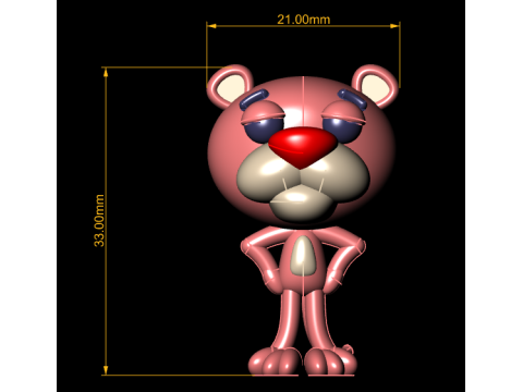 3D pink panther model 3D Baskı Modeli