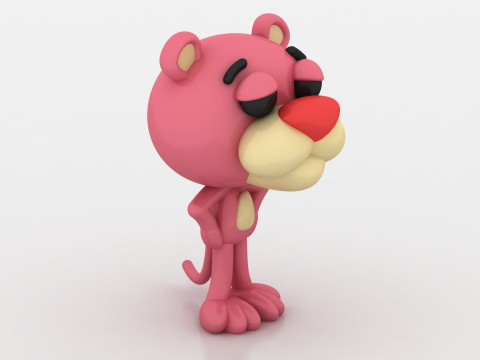3D pink panther model 3D Baskı Modeli