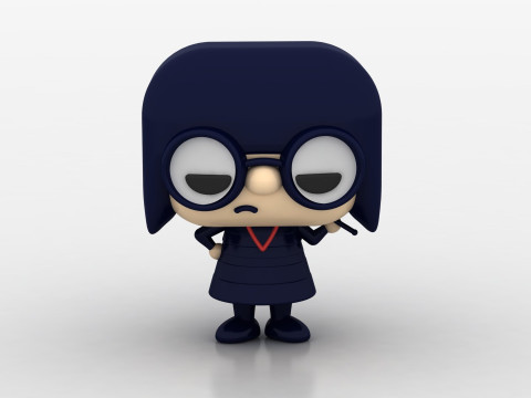 3D cartoon woman model 3D printmodel