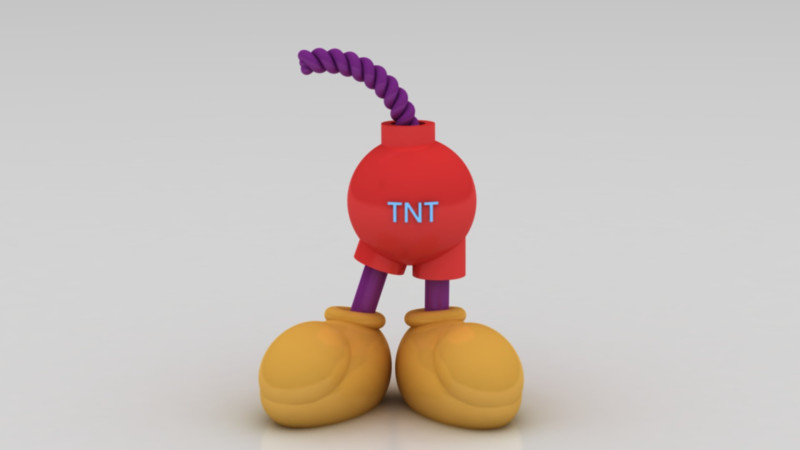 Cartoon bomb Modello di stampa 3D .c4d .max .obj .3ds .fbx .stl .blend 