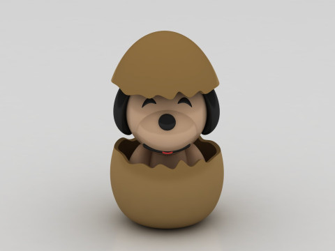 Puppy in egg 3D 打印模型