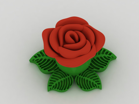 Rose flower pot 3D Print Model