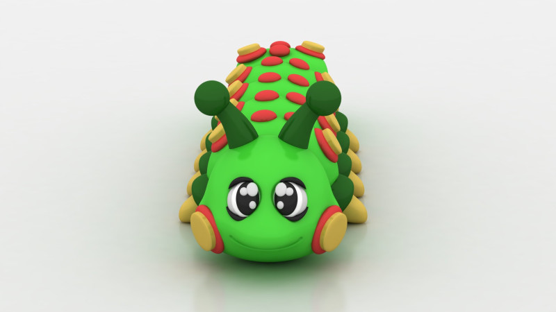 Caterpillar toy 3D Print Model .c4d .max .obj .3ds .fbx .stl .blend 