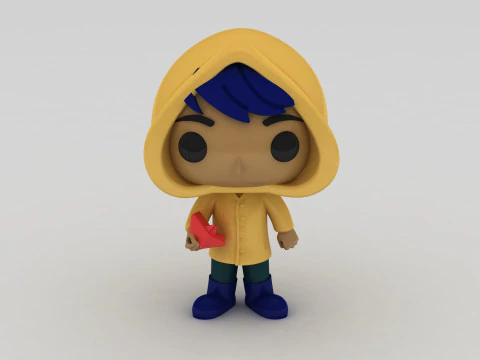 レインコートのキャラクター 3Dプリントモデル