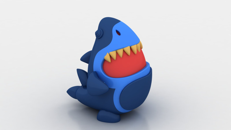 Shark character 3Dプリントモデル .c4d .max .obj .3ds .fbx .stl .blend