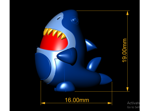Shark character 3Dプリントモデル