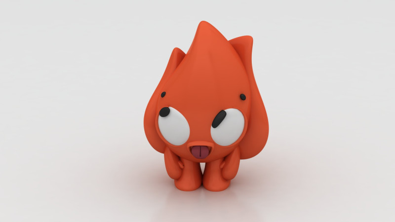 Flame character 3D 프린트 모델 .c4d .max .obj .3ds .fbx .stl .blend