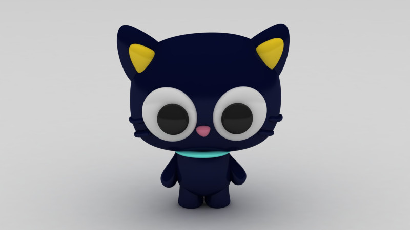 Cartoon cat 3D प्रिंट मॉडल .c4d .max .obj .3ds .fbx .stl .blend