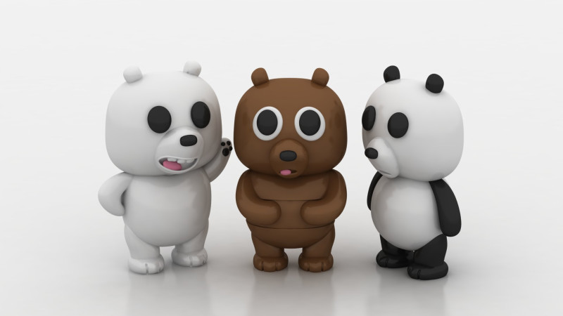 Bear characters Modello di stampa 3D .c4d .max .obj .3ds .fbx .stl .blend