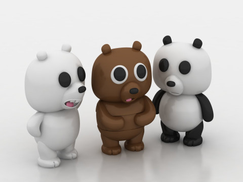 Bear characters Modello di stampa 3D