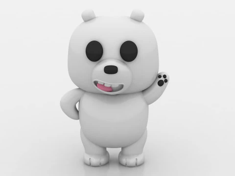 Karakter beruang kutub Model Cetak 3D