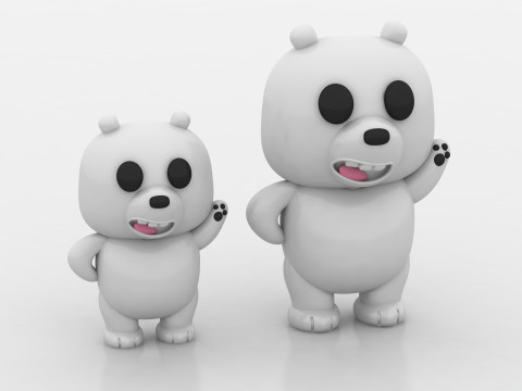 Polar bear character 3D 打印模型
