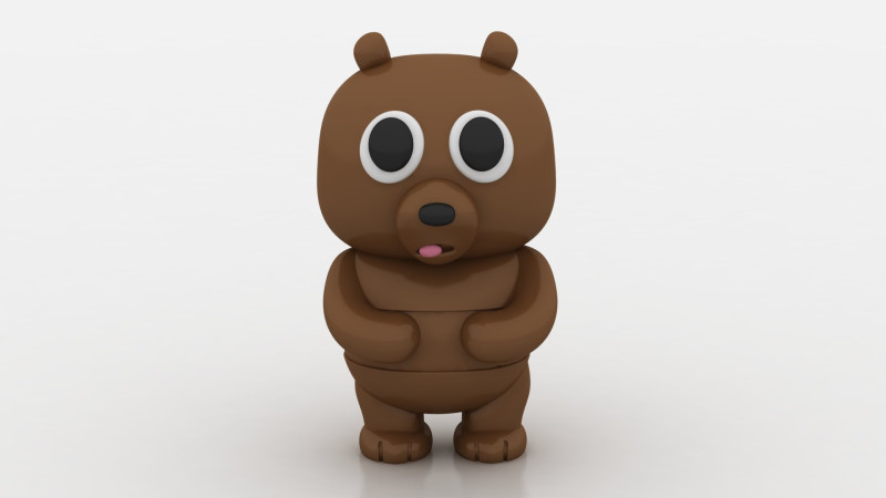 Brown bear character 3D Baskı Modeli .c4d .max .obj .3ds .fbx .stl .blend