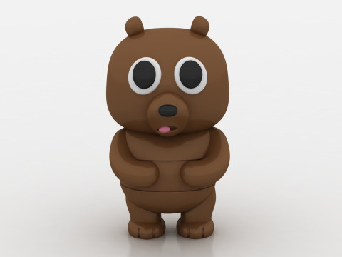 Brown bear character 3D 打印模型