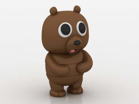 Brown bear character 3D 프린트 모델