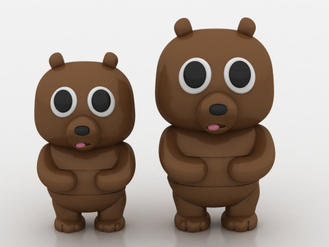 Brown bear character 3D 프린트 모델