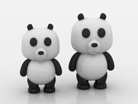 Panda bear character 3D Print Model