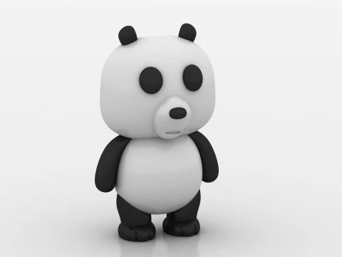 Panda bear character 3D Print Model