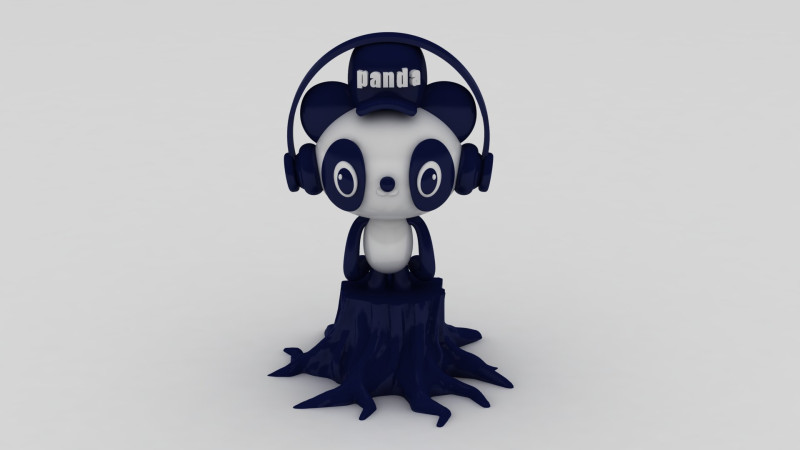 Stylized panda character 3D 프린트 모델 .c4d .max .obj .3ds .fbx .stl .blend 