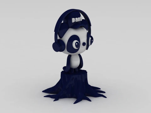 Stylized panda character 3D Print Model