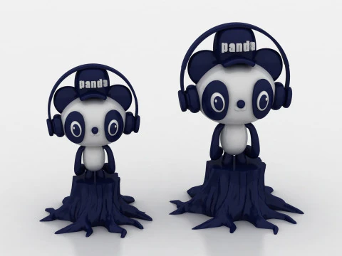 Stylized panda character 3D Print Model