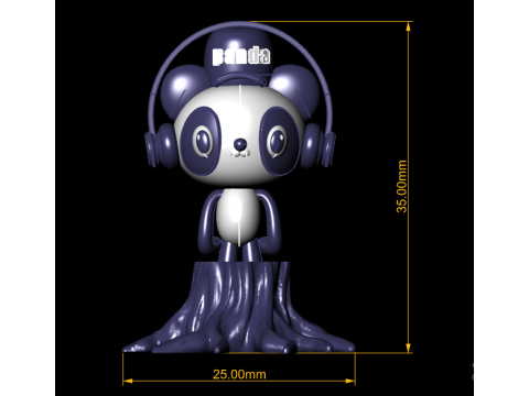 Stylized panda character 3D 프린트 모델
