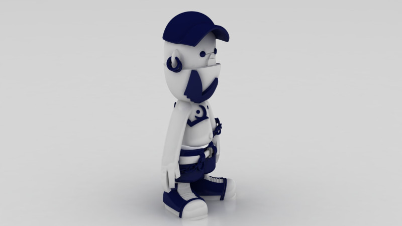 3D streetwear character 3D 프린트 모델 .c4d .max .obj .3ds .fbx .stl .blend 