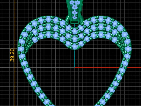 Gold heart pendant 3D Print Model