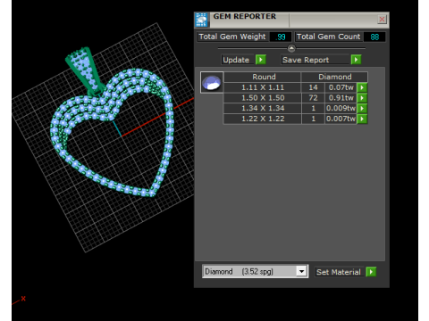 Gold heart pendant 3D Baskı Modeli