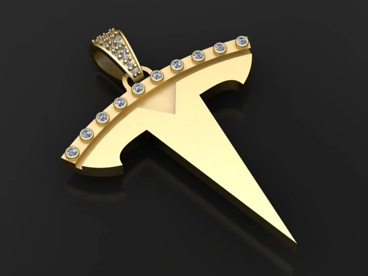 Gold sword pendant 3D Print Model .c4d .max .obj .3ds .fbx .stl .blend