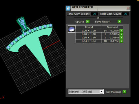 Gold sword pendant 3D Print Model