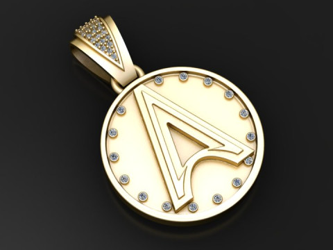 Gold initial pendant Model do druku 3D