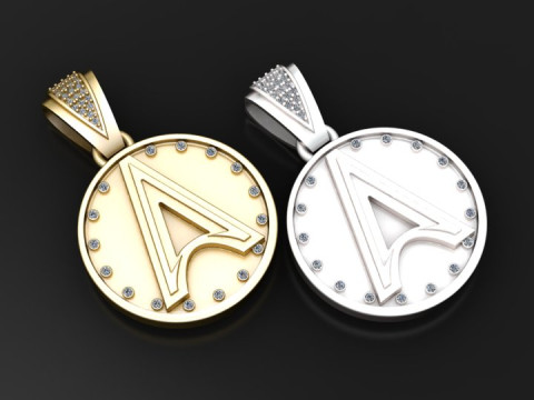 Gold initial pendant Model do druku 3D