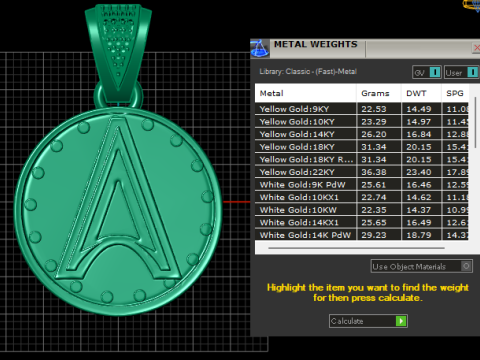 Gold initial pendant Model do druku 3D