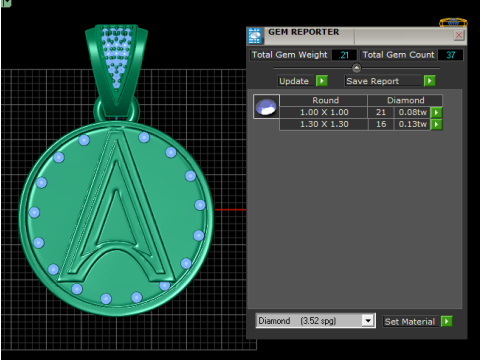 Gold initial pendant Model do druku 3D