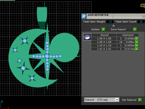 Gold moon and star pendant 3D Baskı Modeli