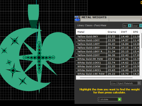 Gold moon and star pendant 3D Baskı Modeli