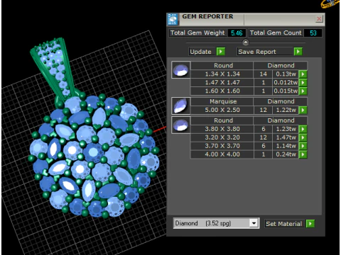 Ruby and diamond pendant 3D Print Model