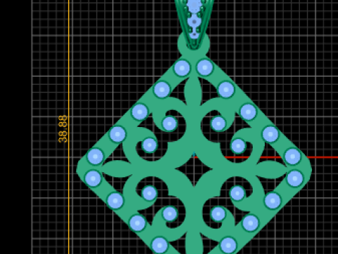 Square gold pendant 3D 打印模型
