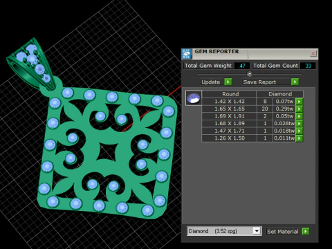 Square gold pendant 3D Print Model