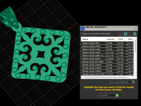 Square gold pendant 3D Print Model